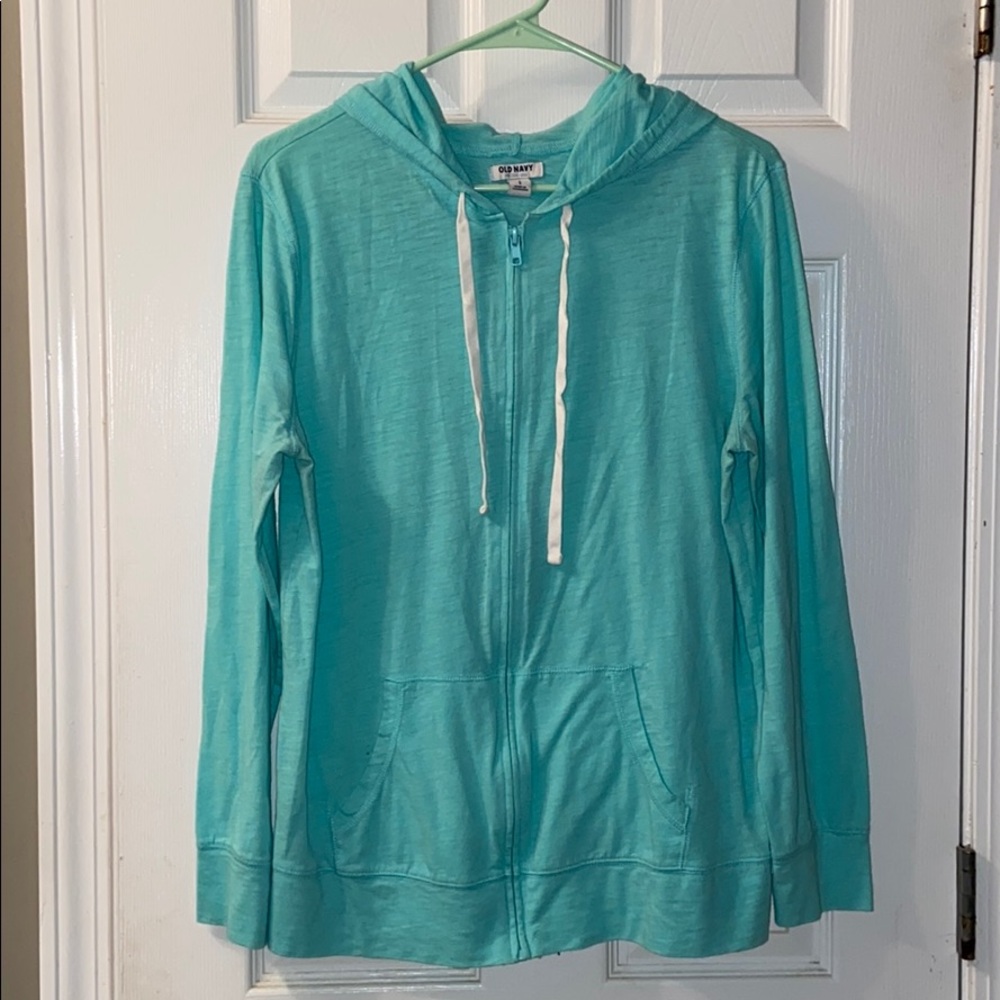 Blue Zip Up Hooded Jacket